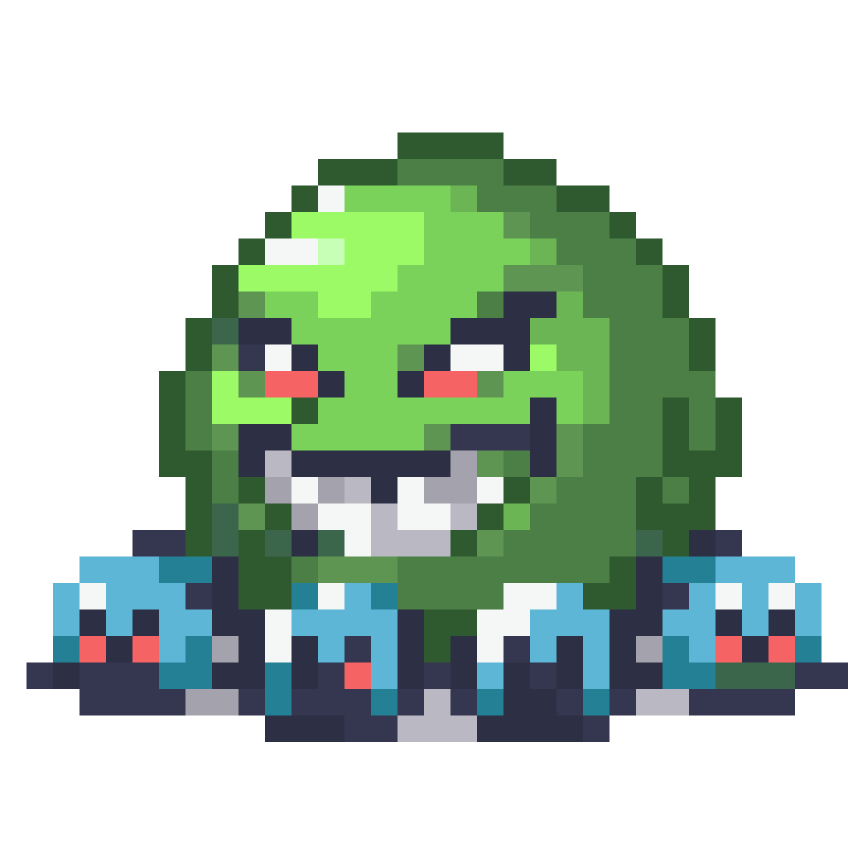 Monster slime boss and soldier slimes pixel art