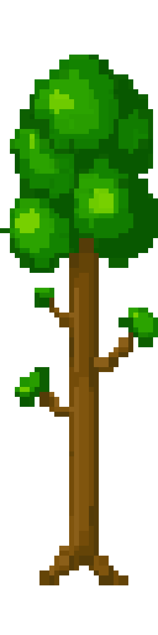 Top-down tree pixel art