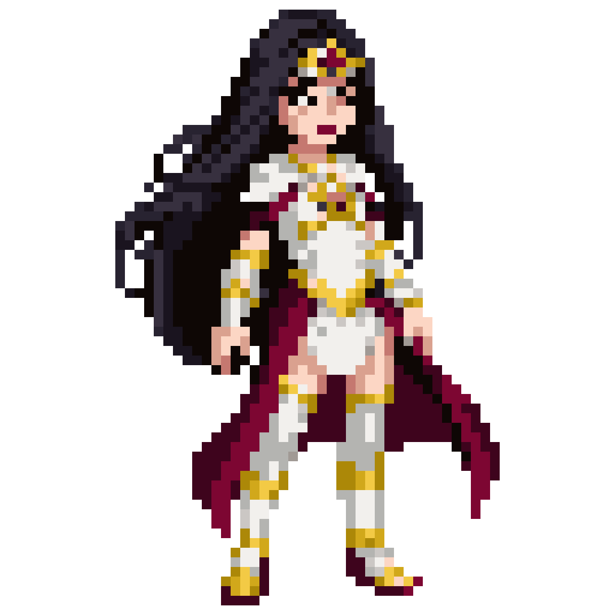 Heroína de fantasía oscura pixel art