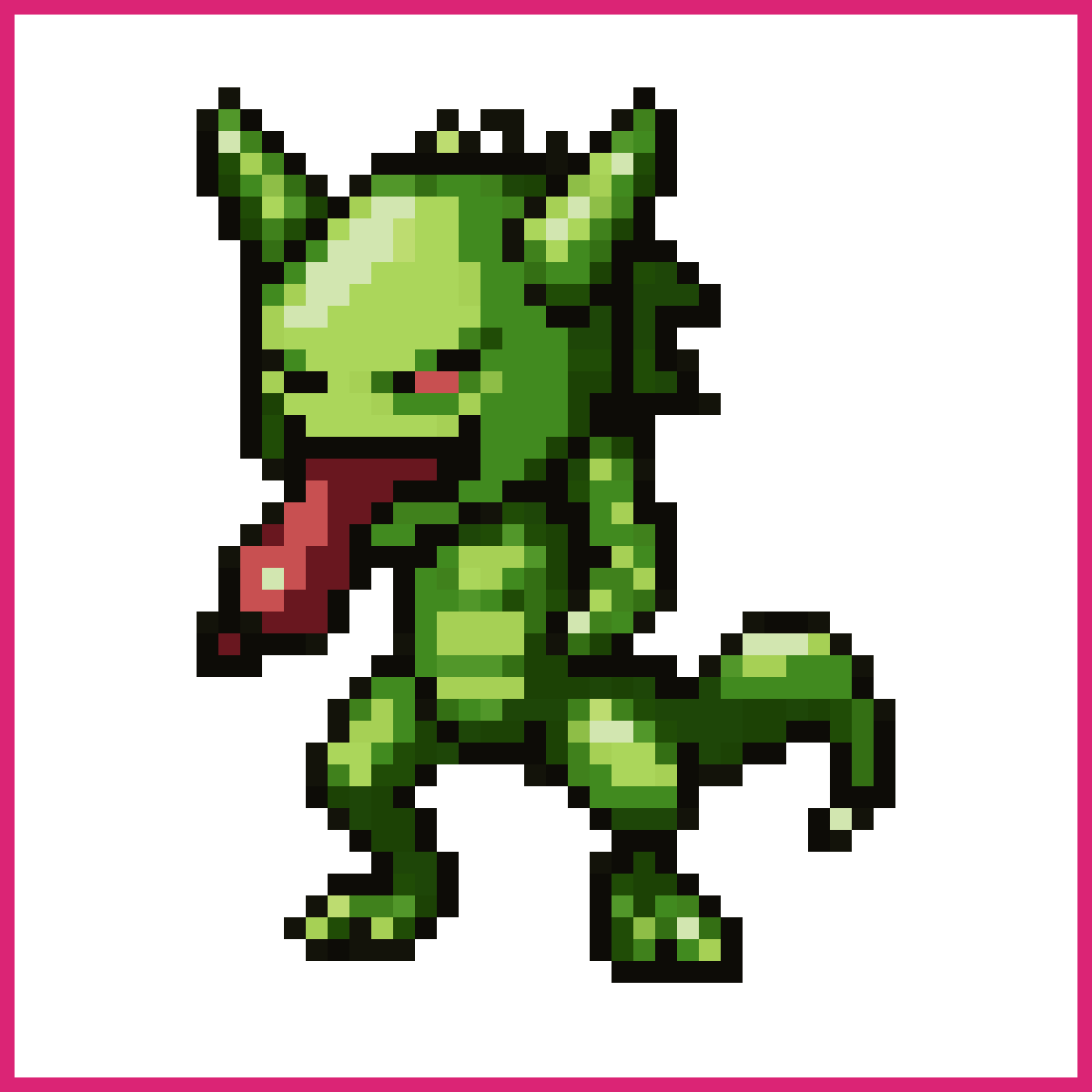 small creature with all green skin, short and s... | Sprite-AI