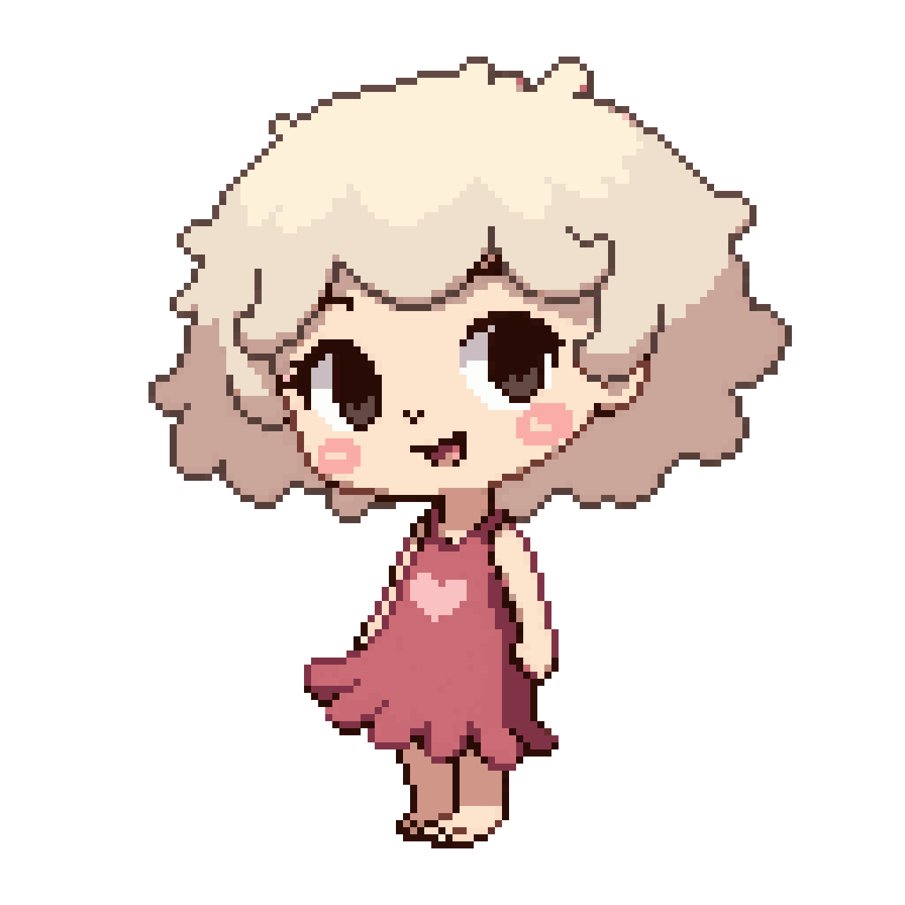 Whimsical fairy girl pixel art