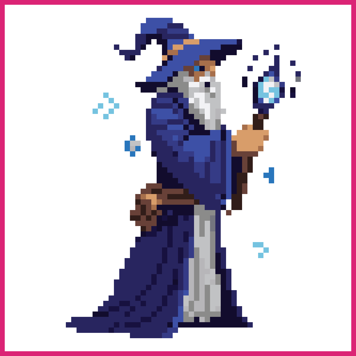 wizard casting crystal projectiles | Sprite-AI