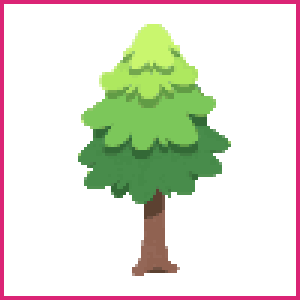 A single game sprite of a stylized green tree, ... | Sprite-AI