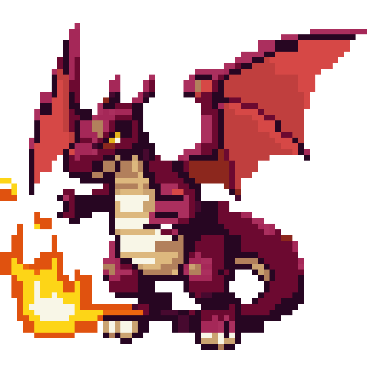 Flying dragon monster pixel art