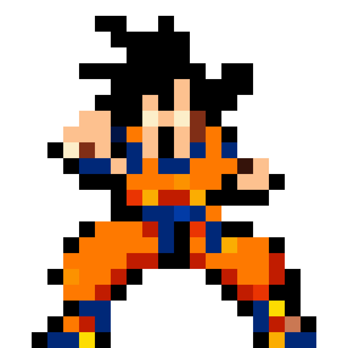 Punching Goku pixel art