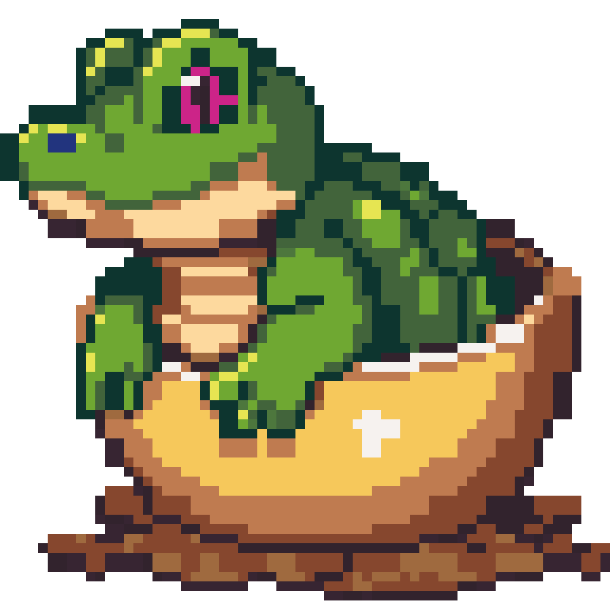 Baby alligator snapping turtle pixel art