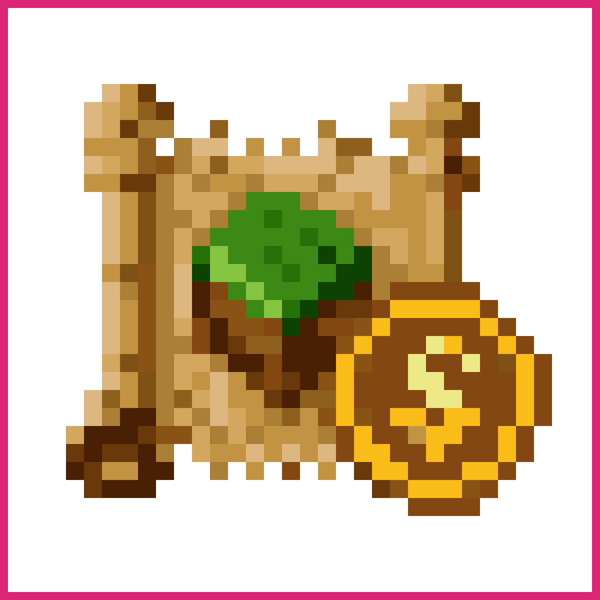 pixel art parchment scroll with coin | Sprite-AI