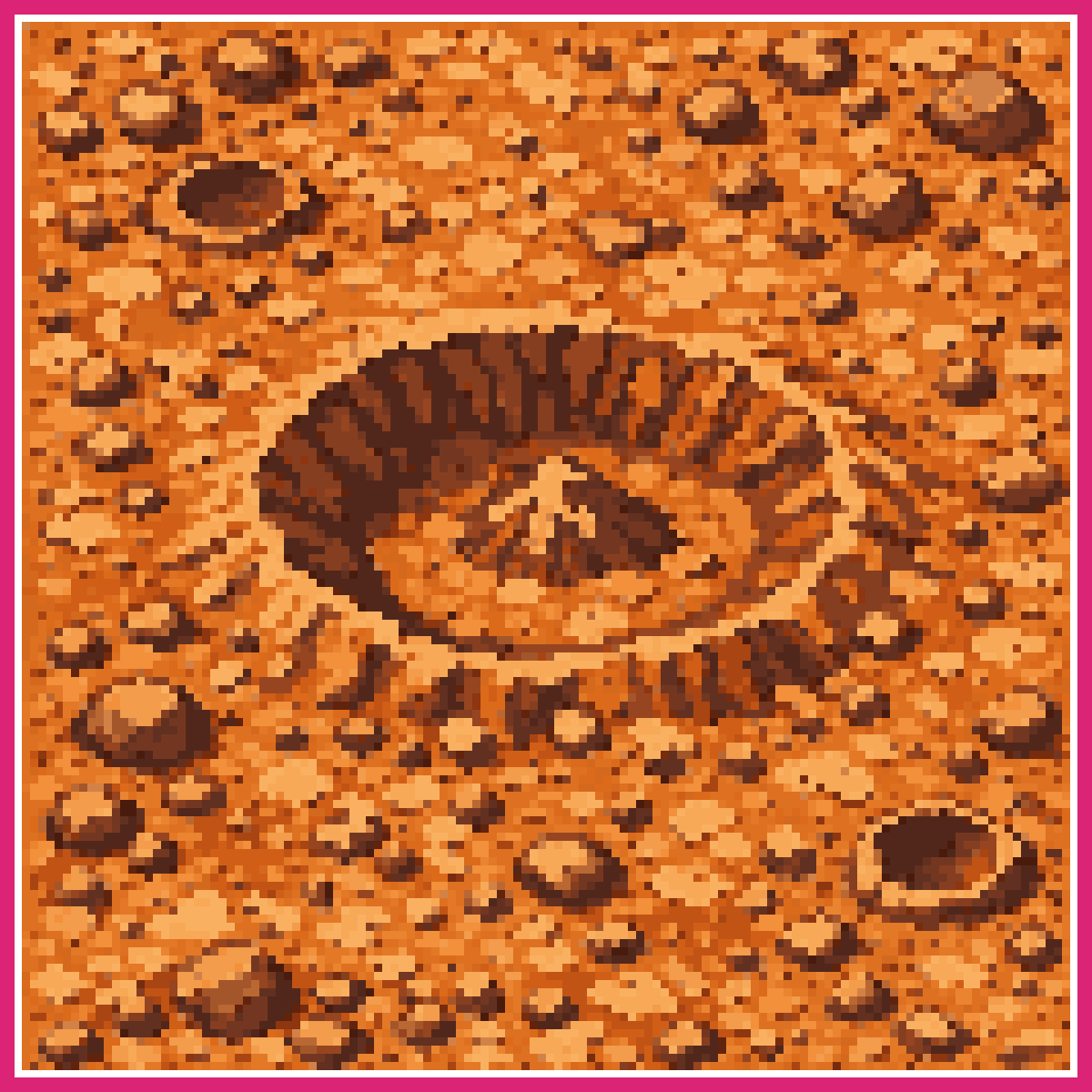 Hexagonal Tile with Mars Crater | Sprite-AI