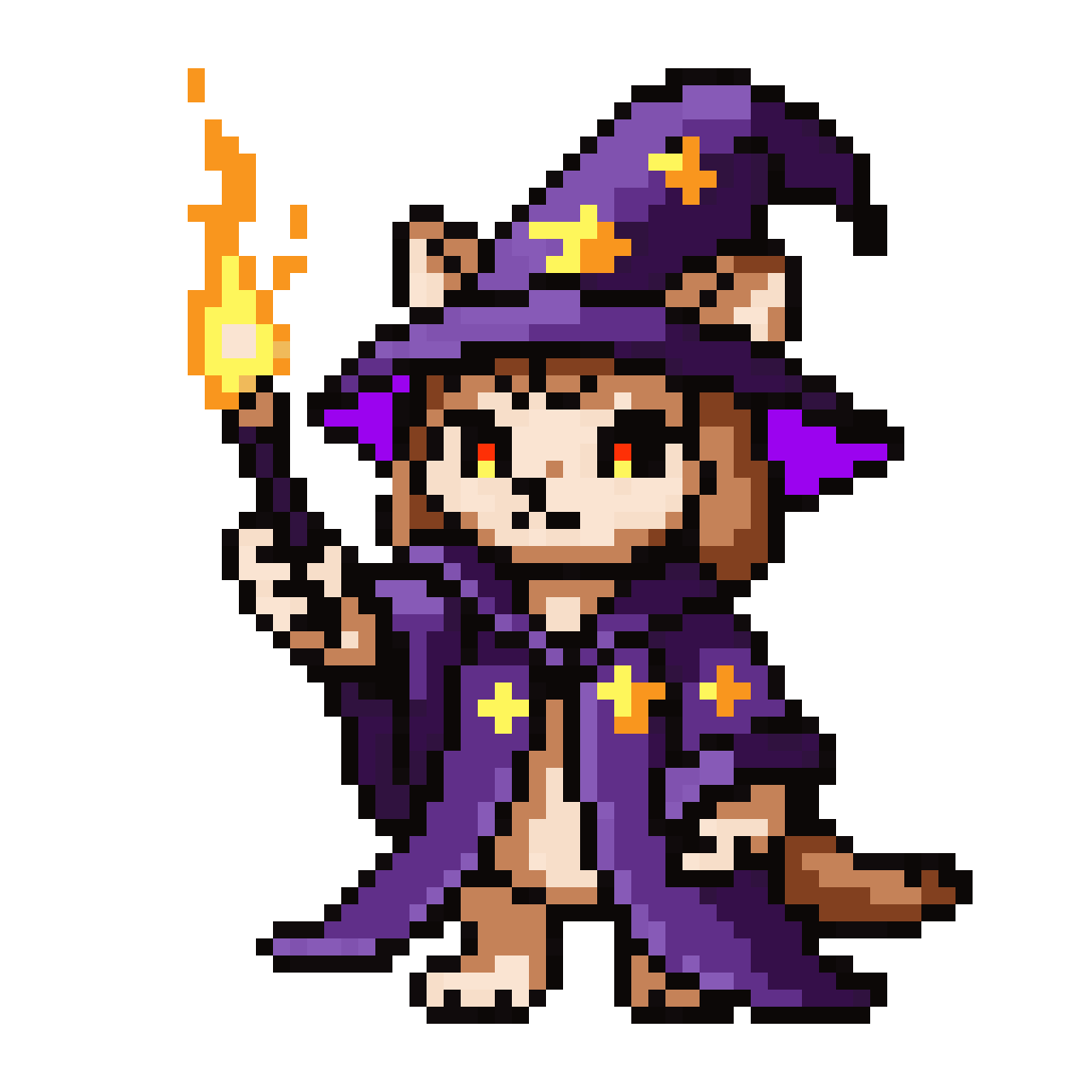 Magic wizard cat pixel art