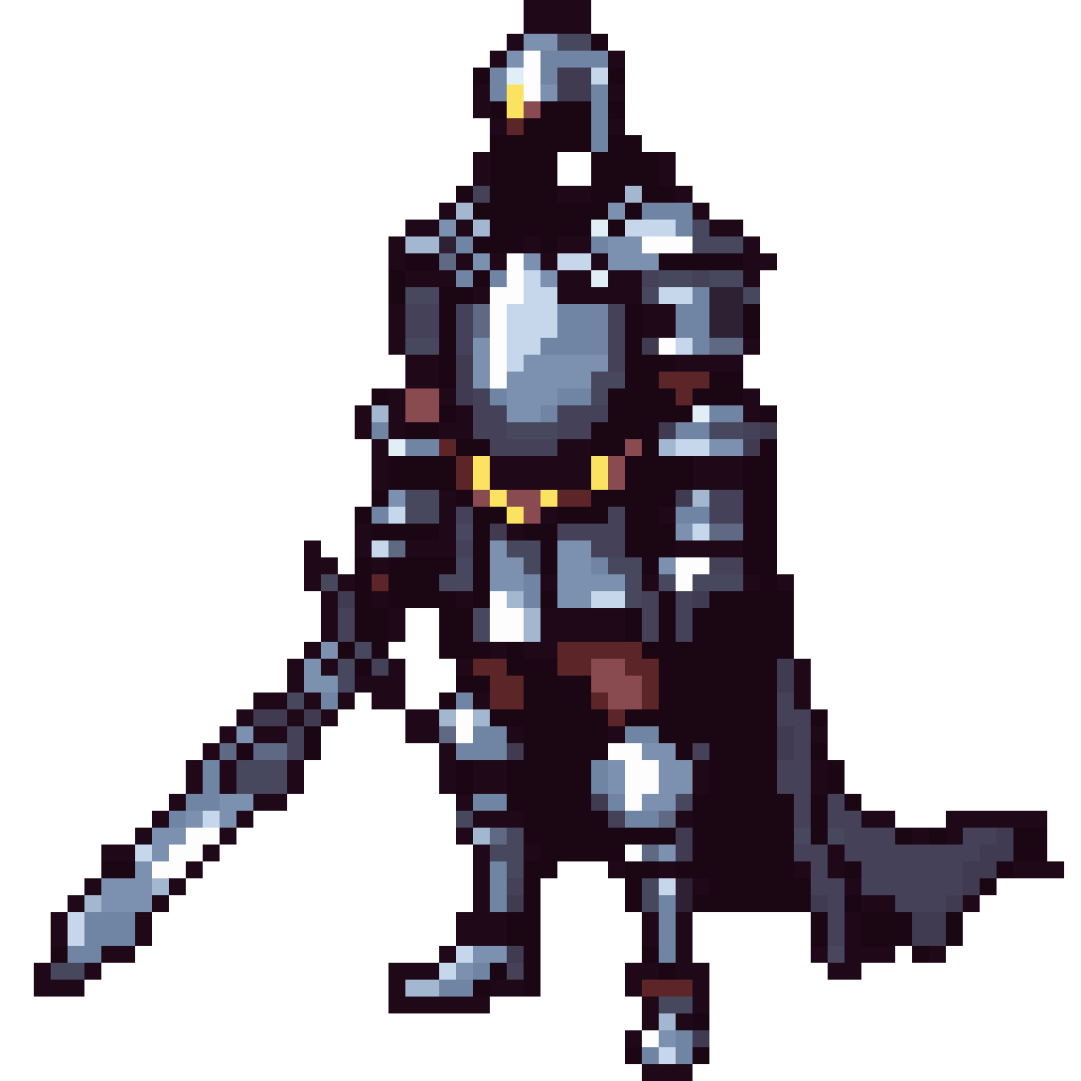 Medieval Knight, cape, shield, longsword, pixel art