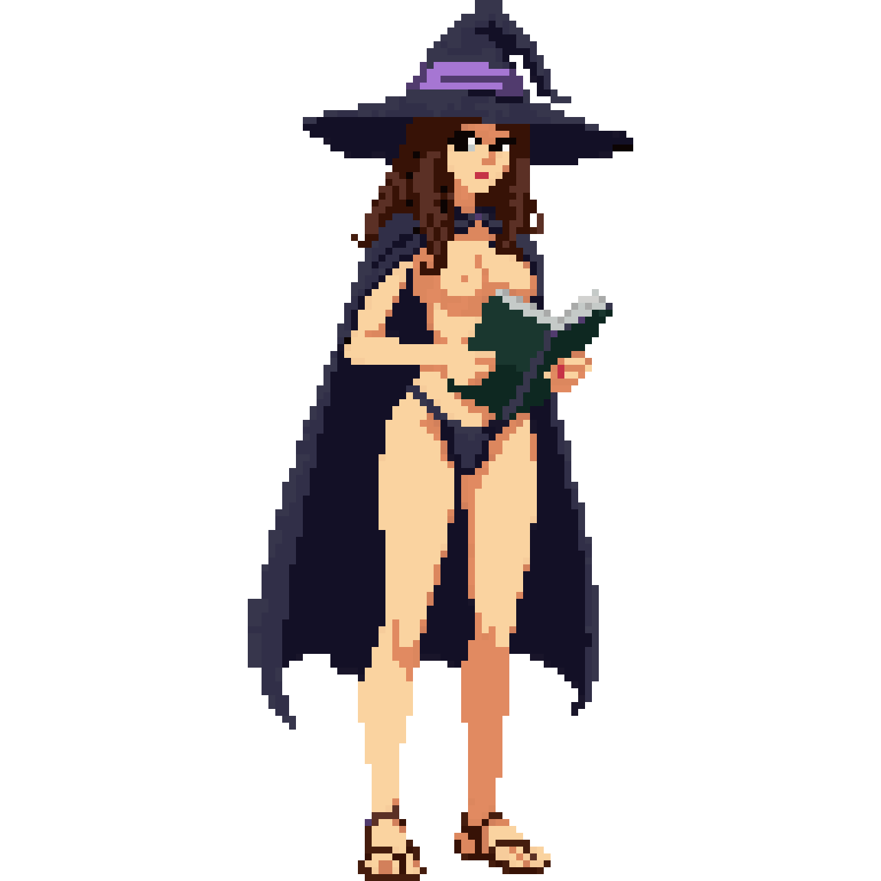 Naked sorceress pixel art