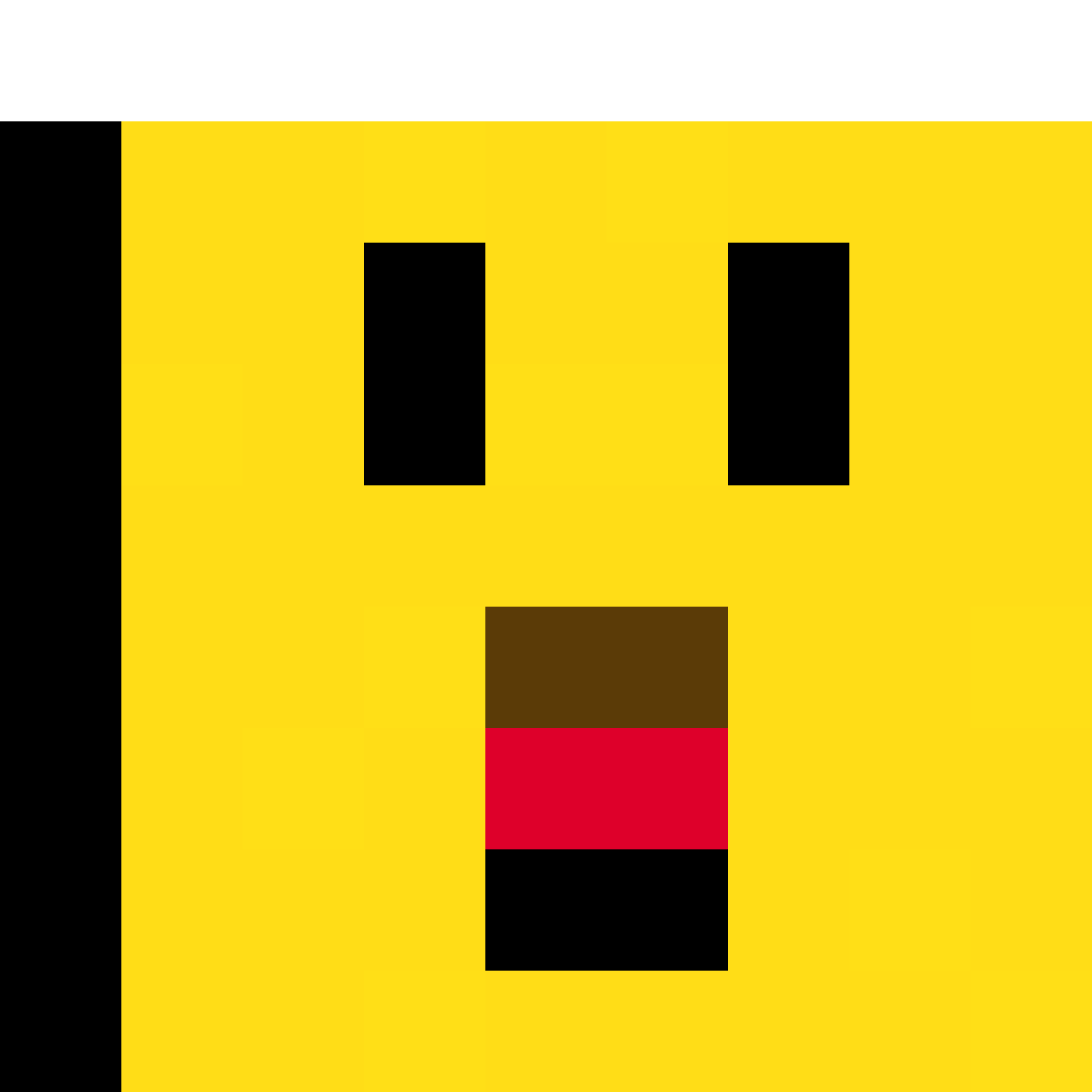 Surprised square face pixel art