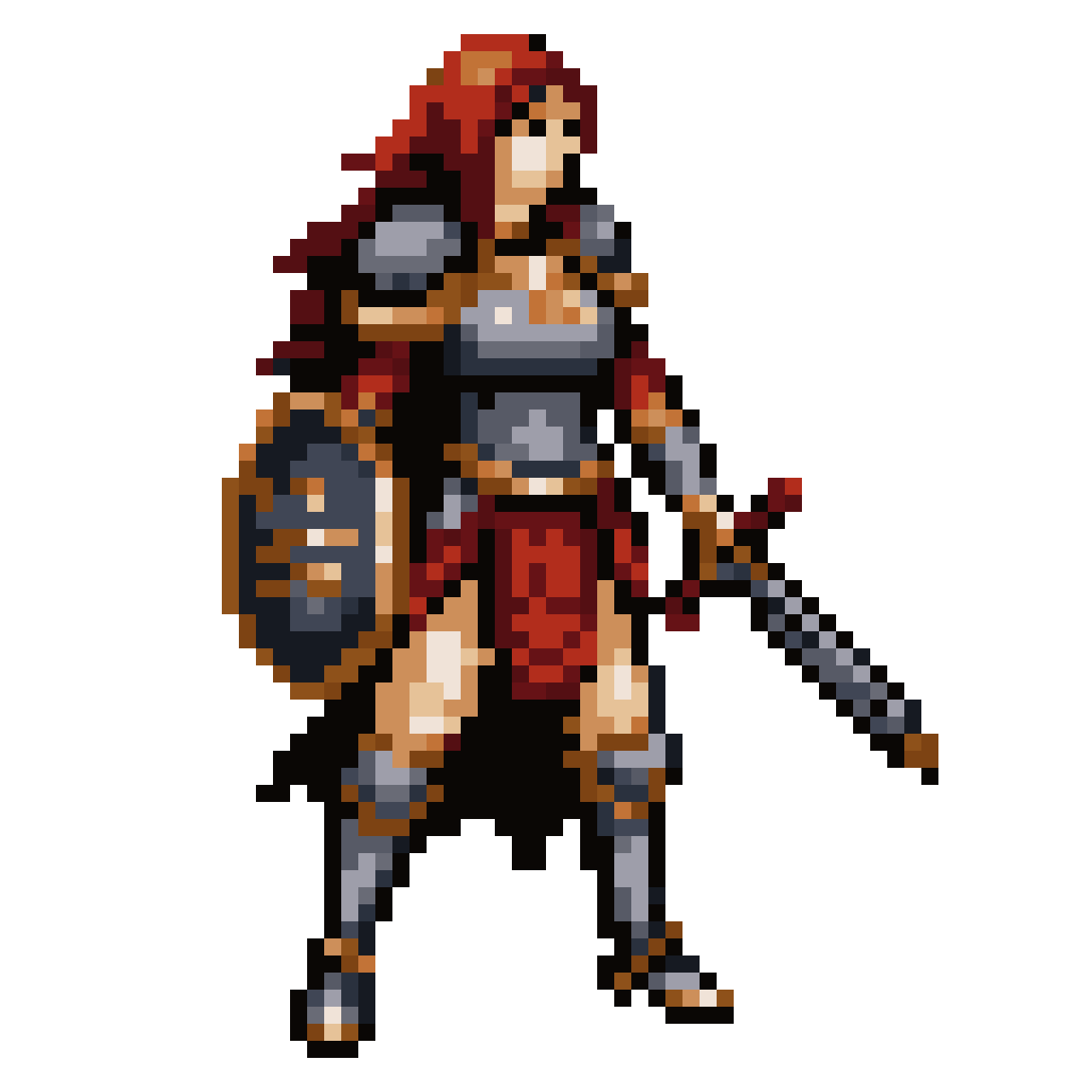 Female warrior pixel art