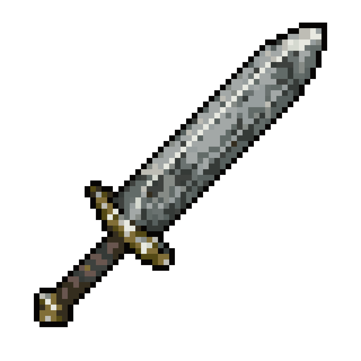 Rugged sword icon pixel art