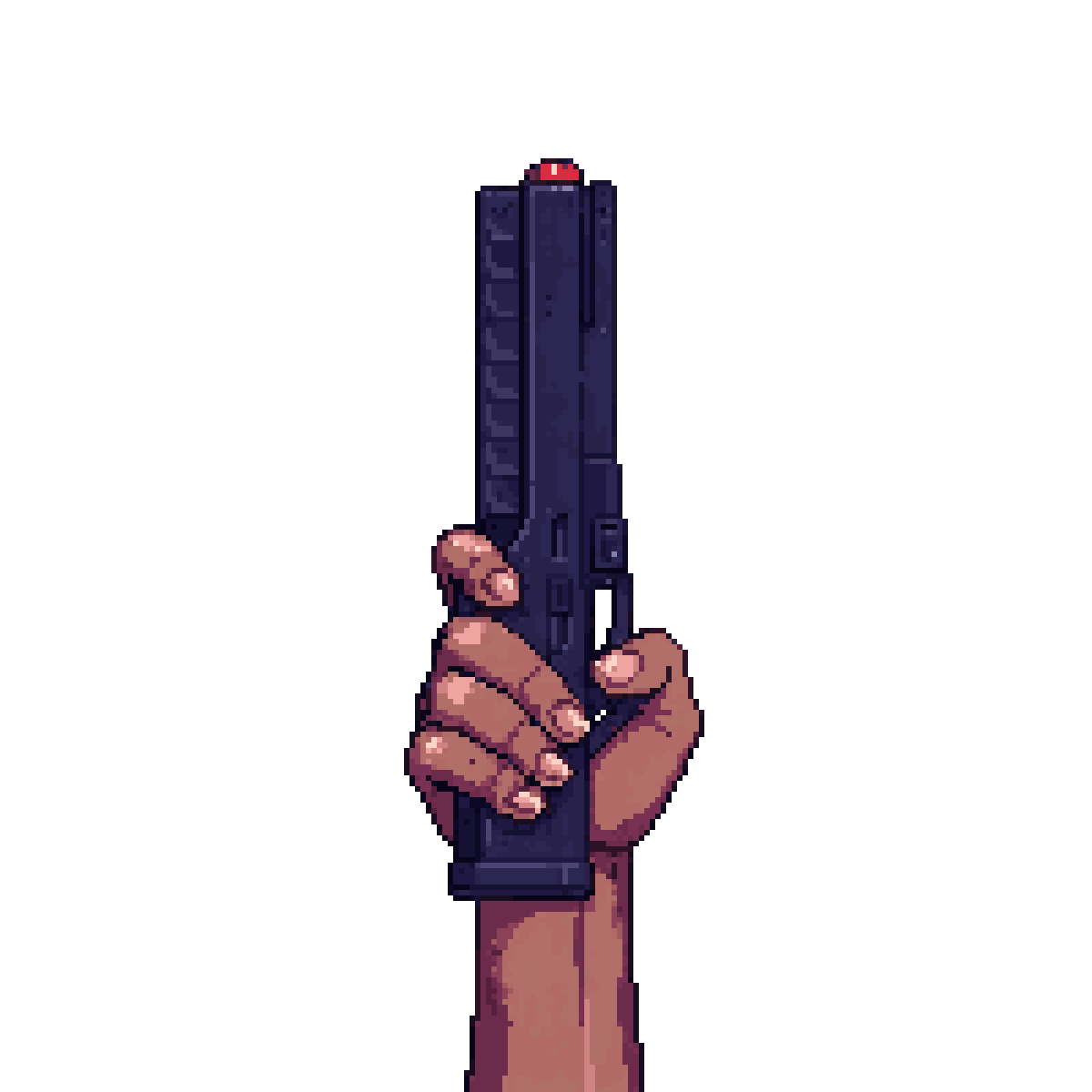 Pistol Held in Front pixel art