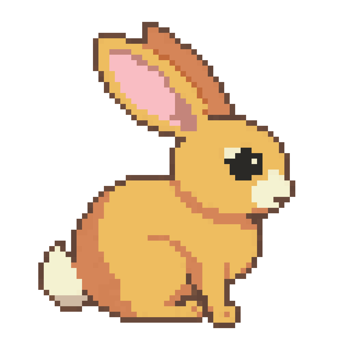 Cute orange bunny pixel art