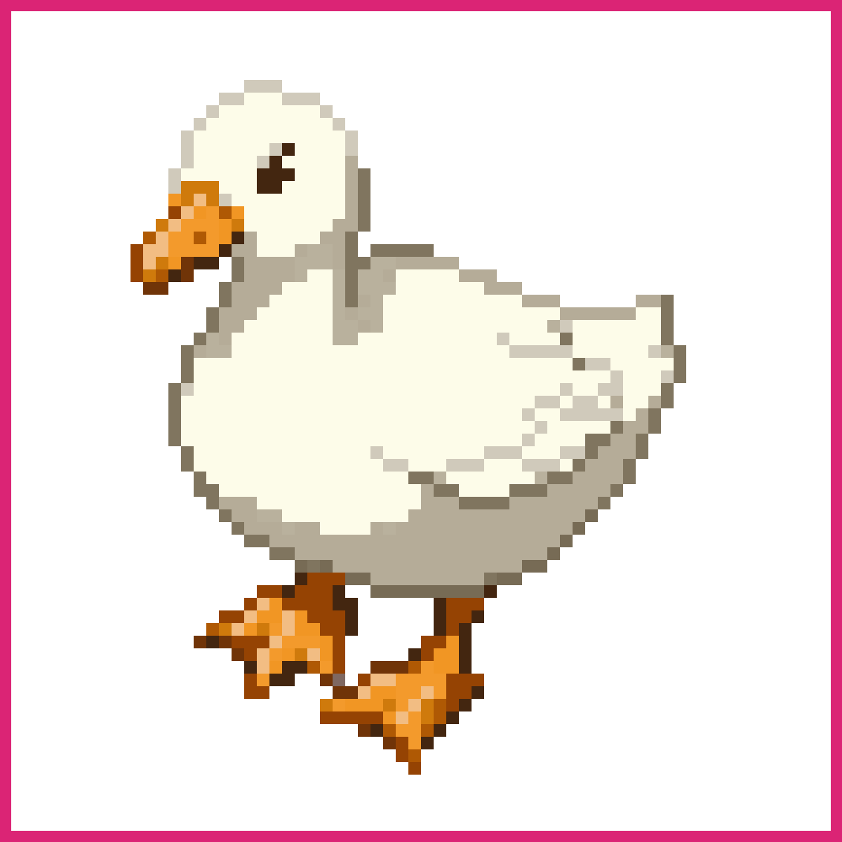 biped humanoid white duck cartoon | Sprite-AI