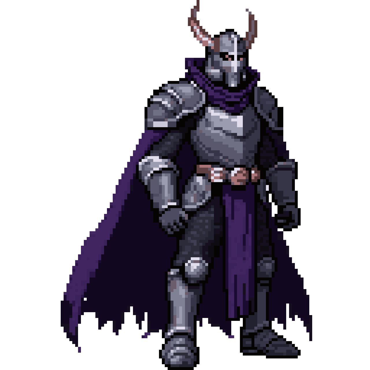 Gothic horror dark knight pixel art