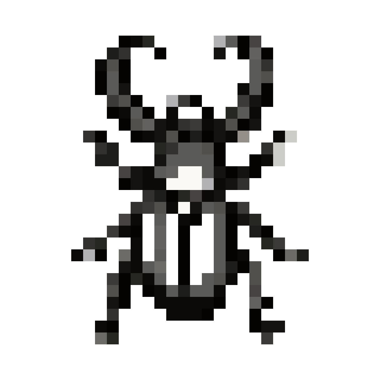 Black and white beetle pixel art