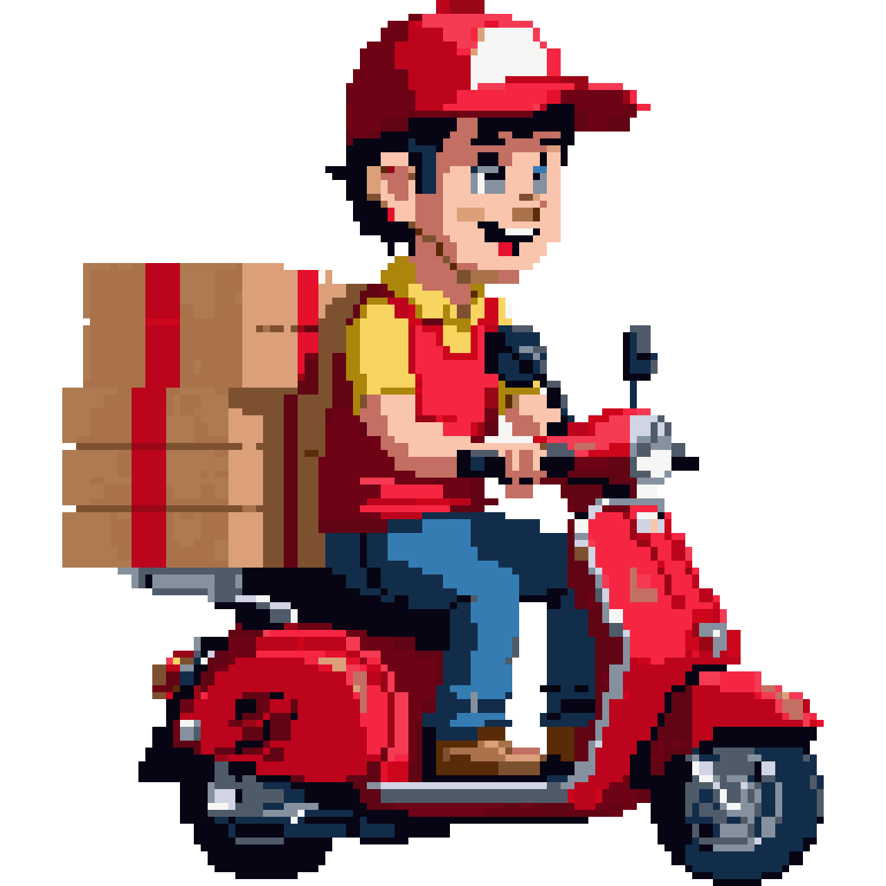 Pizza delivery guy pixel art