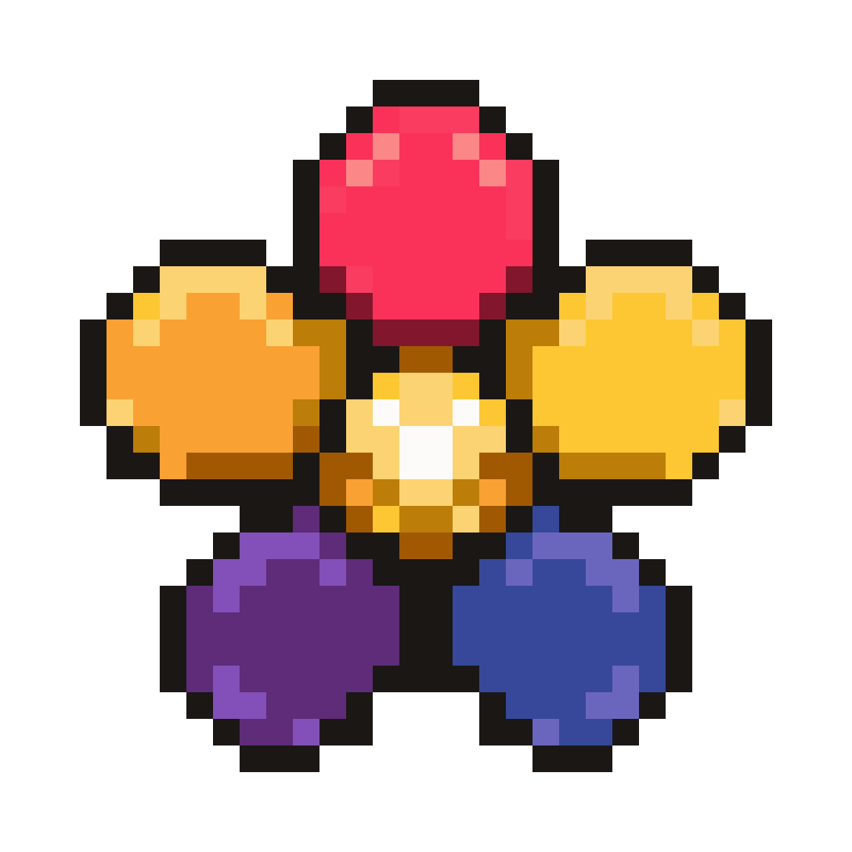 Colorful flower widget pixel art