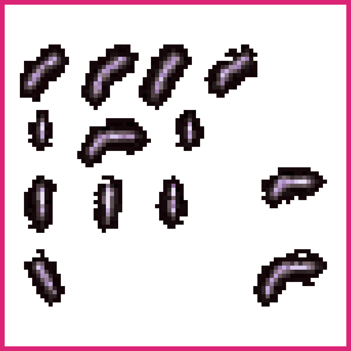 A black revolver with a detailed shadow purple ... | Sprite-AI