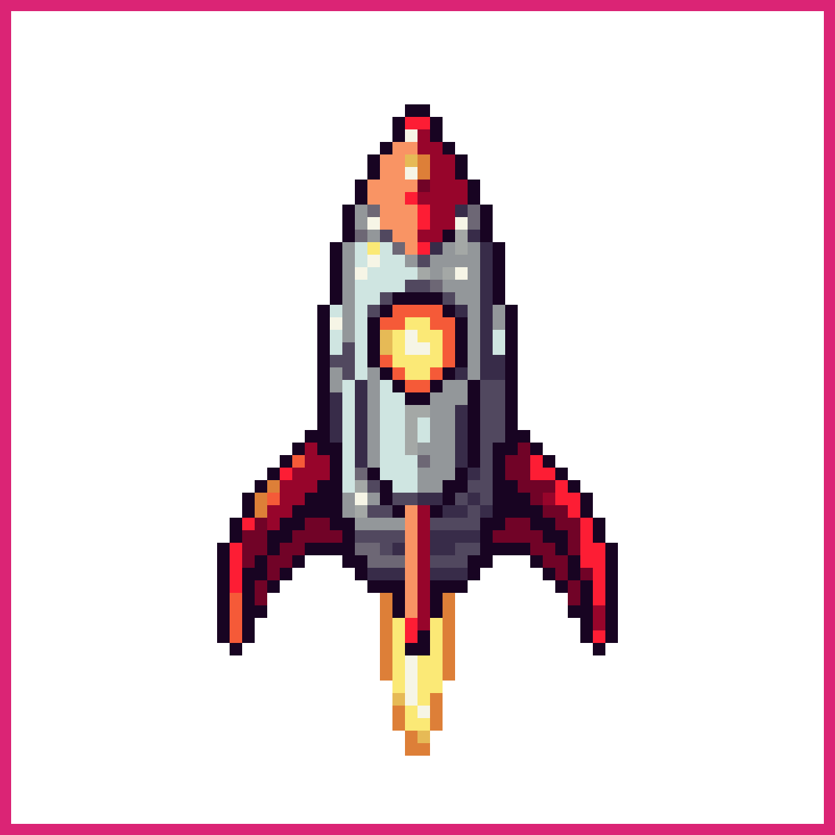 Stylized sci-fi rocket sprite for a Unity space... | Sprite-AI