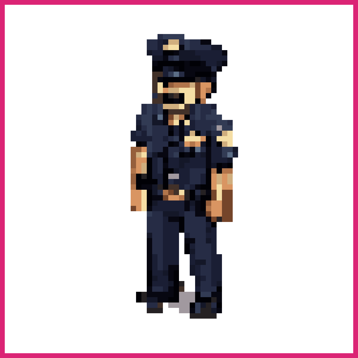 Police officer with gold star shaped badge on r... | Sprite-AI
