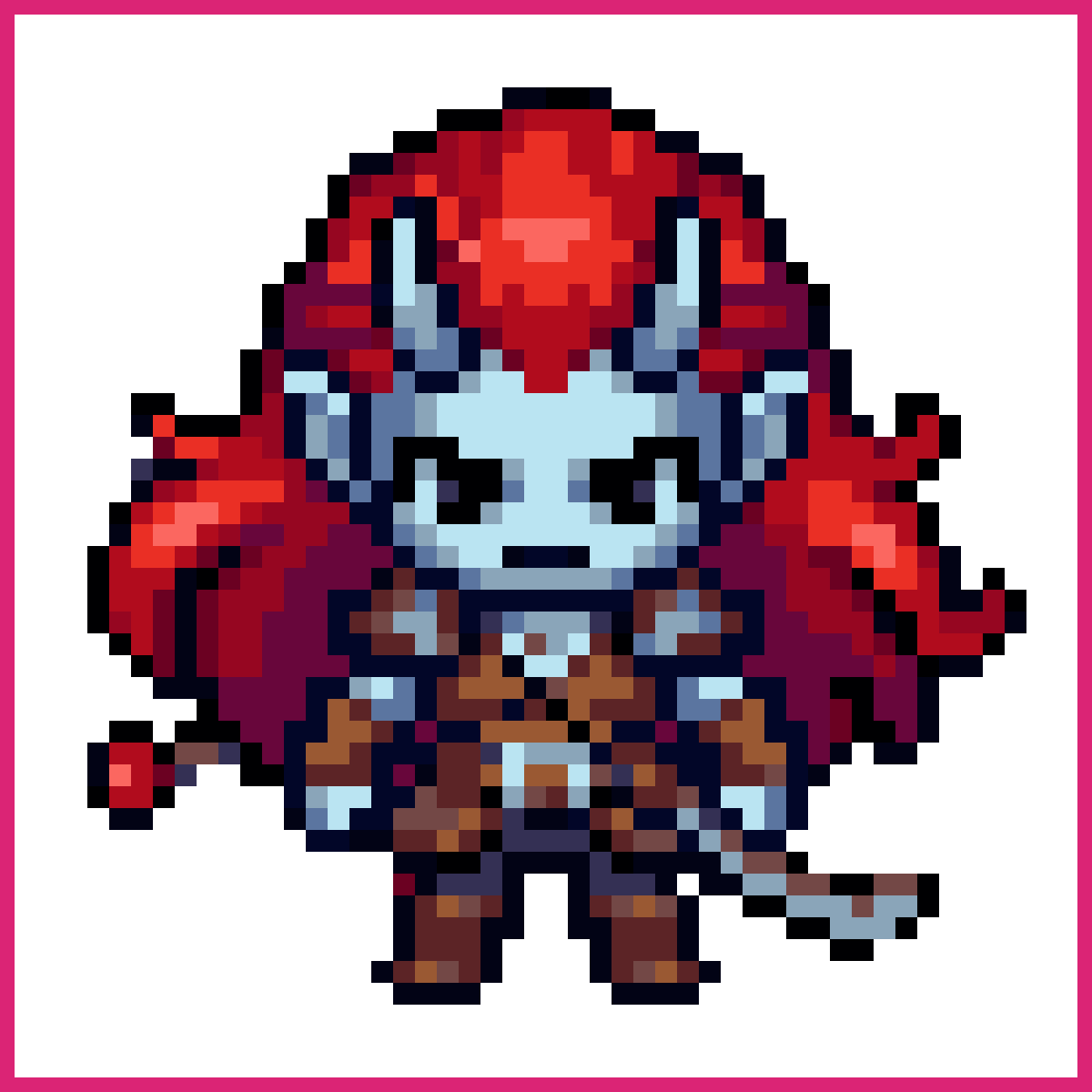 A cute, chibi styled demonic imp with light blu... | Sprite-AI