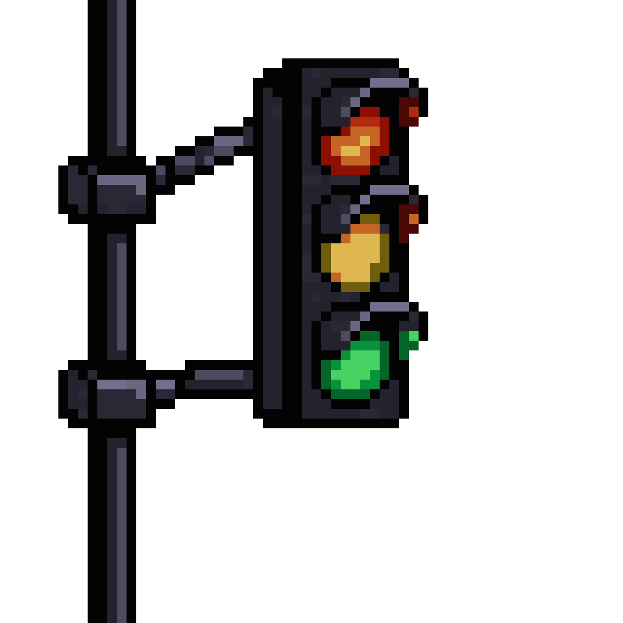 Indian Style Traffic Lights Third Person View pixel art