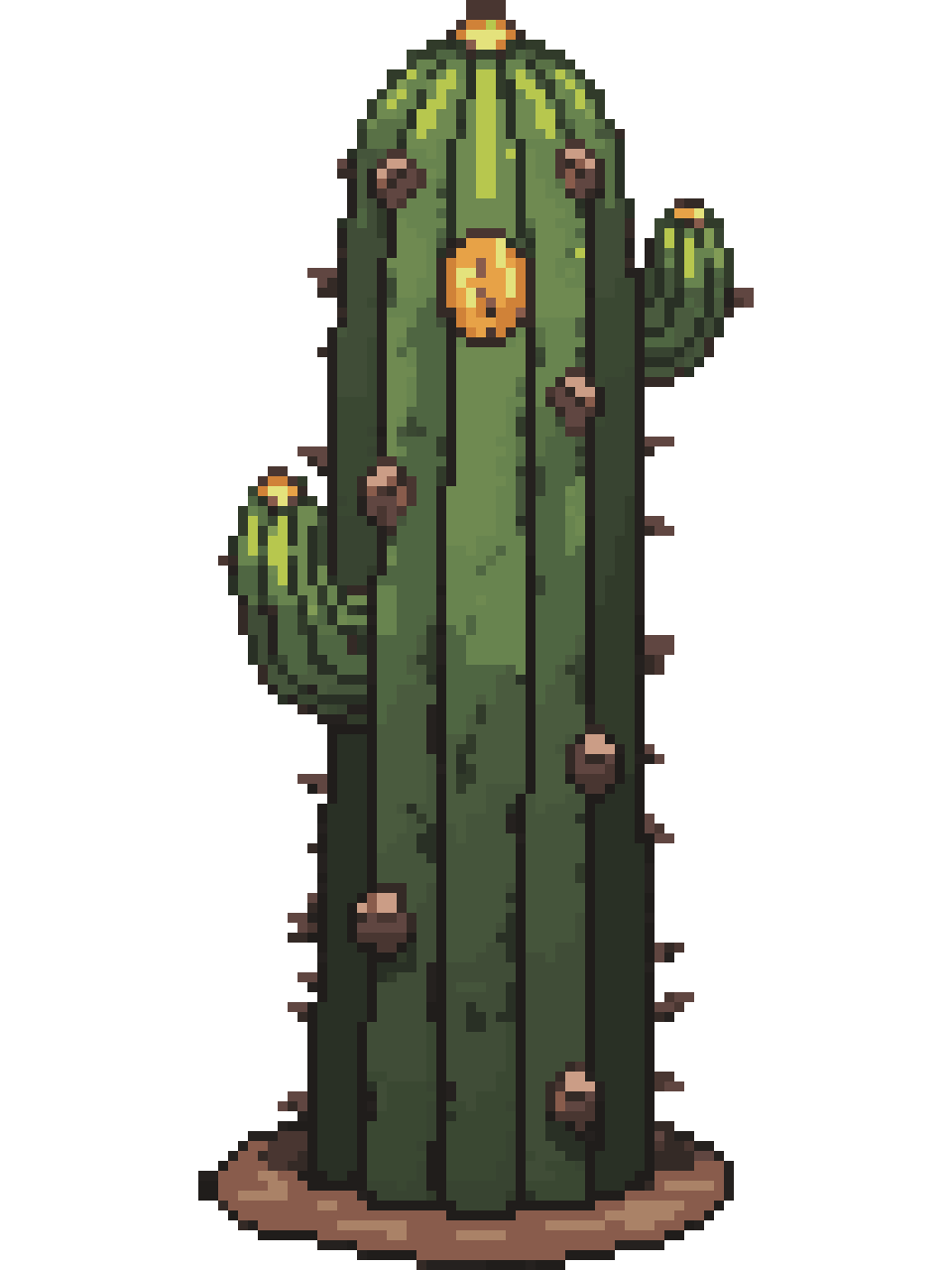 Gigantic mandacaru cactus pixel art