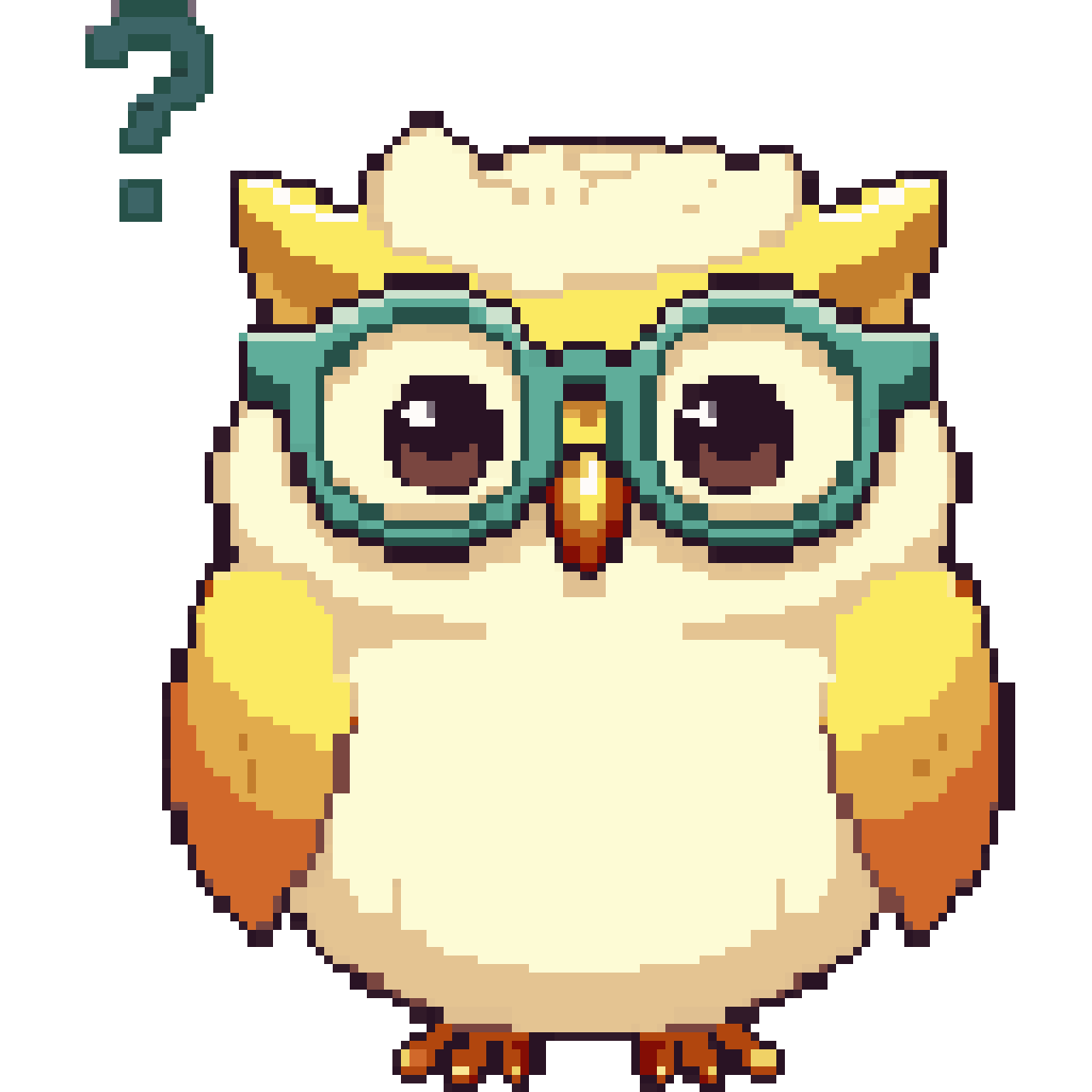 Cute baby owl pixel art