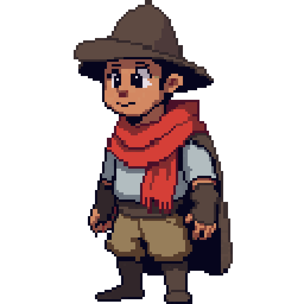 male 20yr old wandering blacksmith pixel art