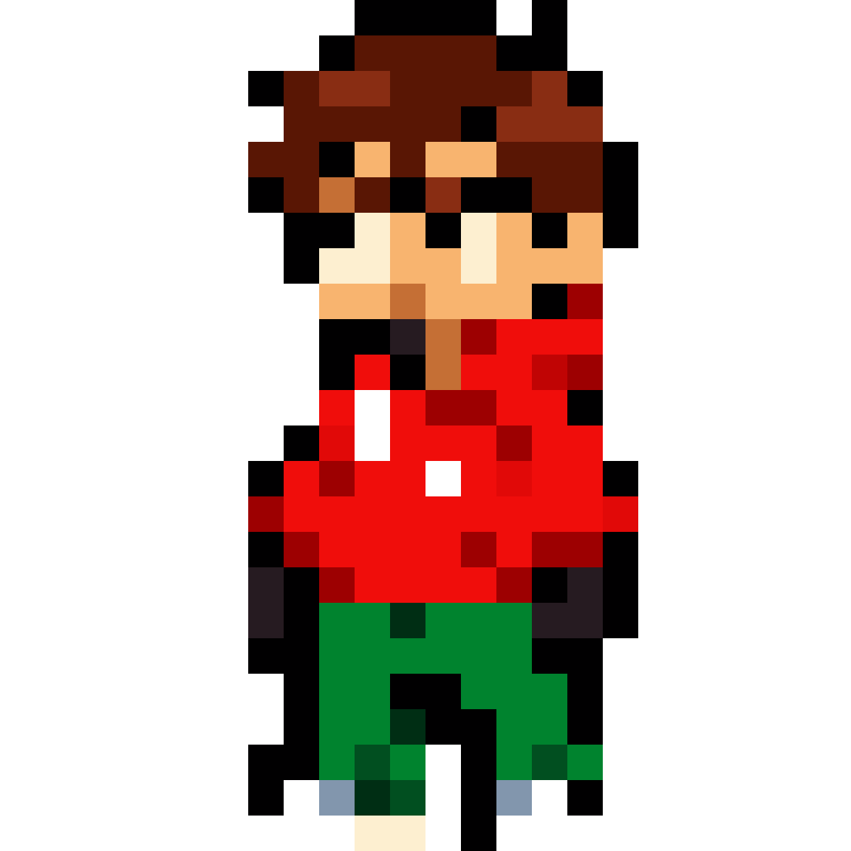 Boy in red hoodie pixel art