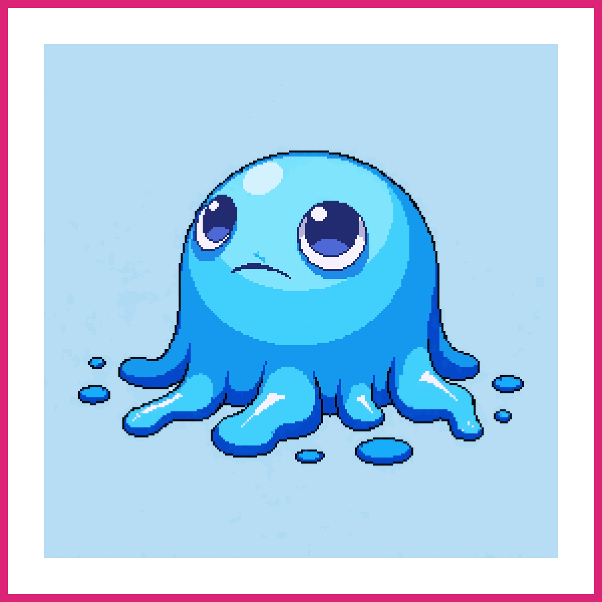 Round Blue Slime Crawling | Sprite-AI