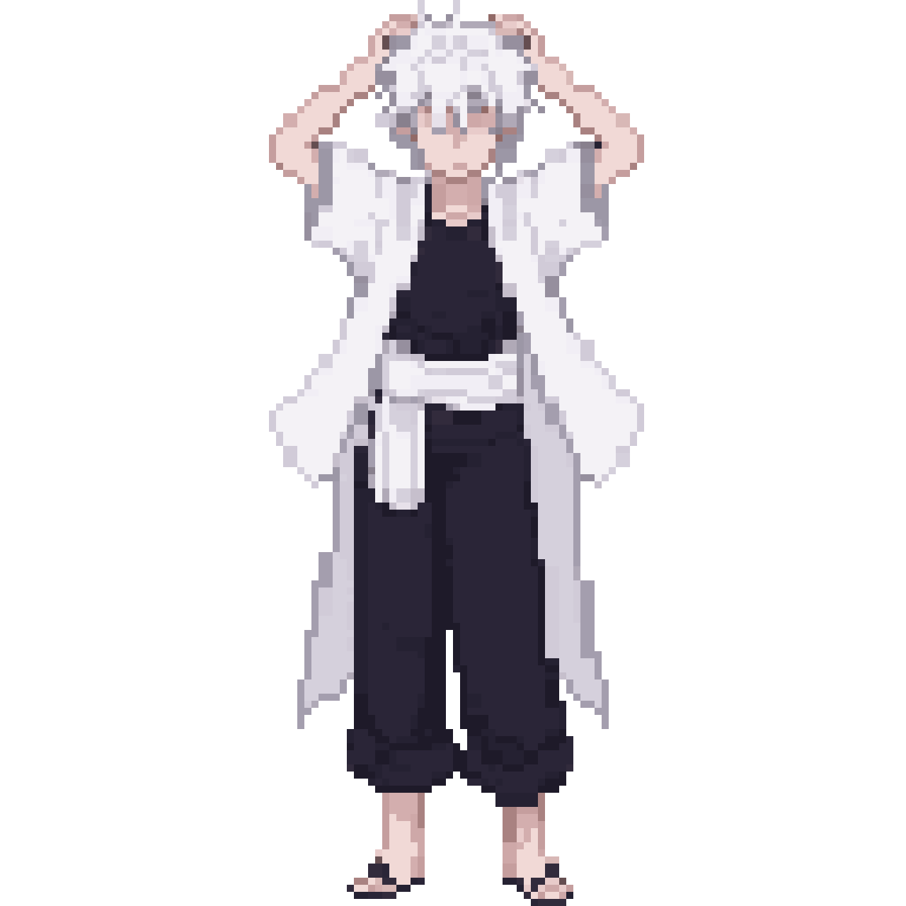 Anime sorcerer character pixel art