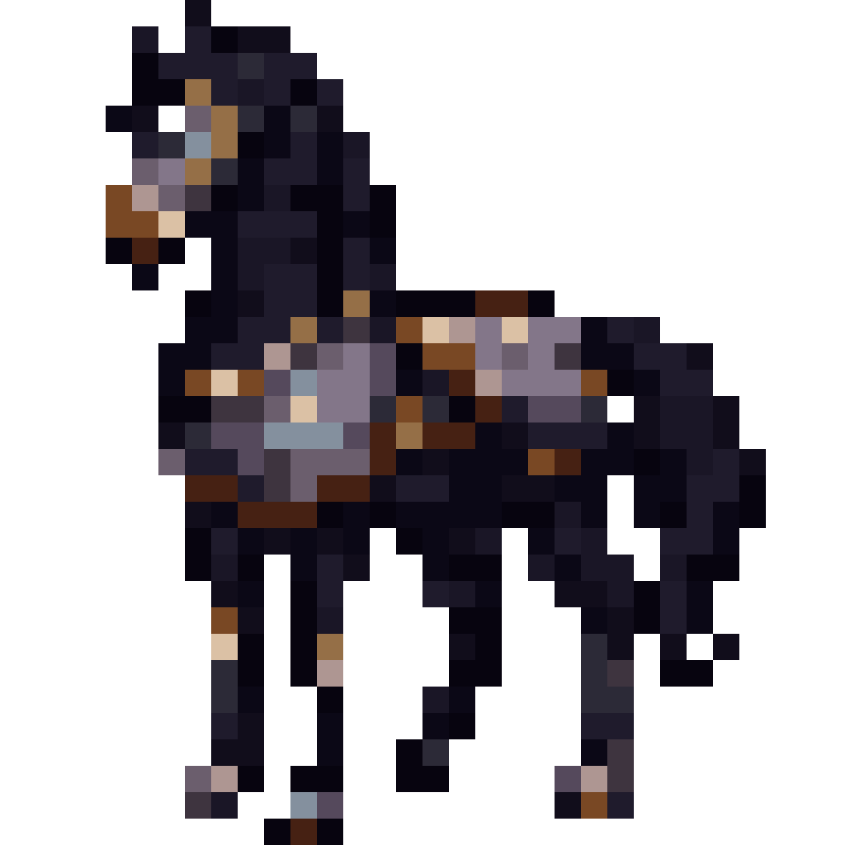 Armored war stallion pixel art