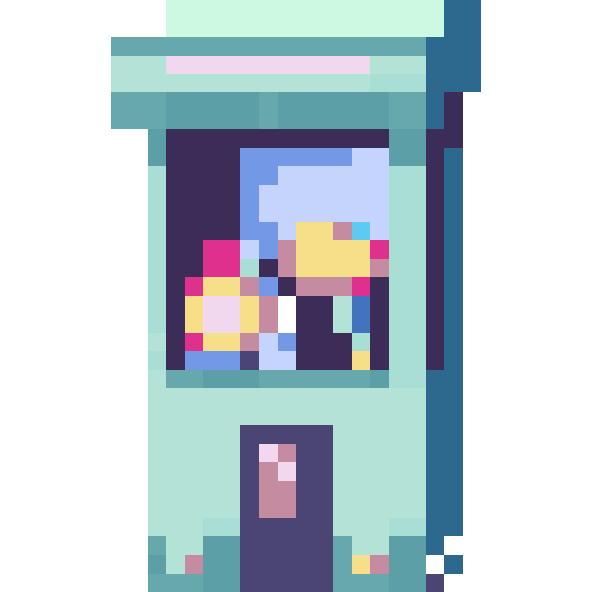 Gradient claw machine pixel art