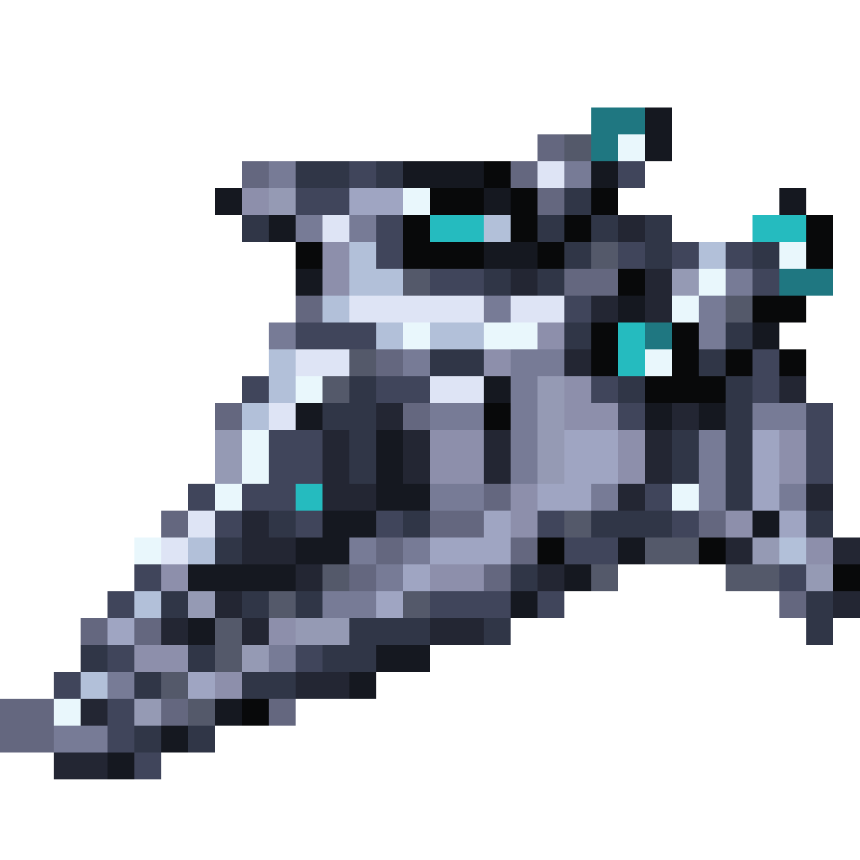 Sleek sci-fi spaceship pixel art
