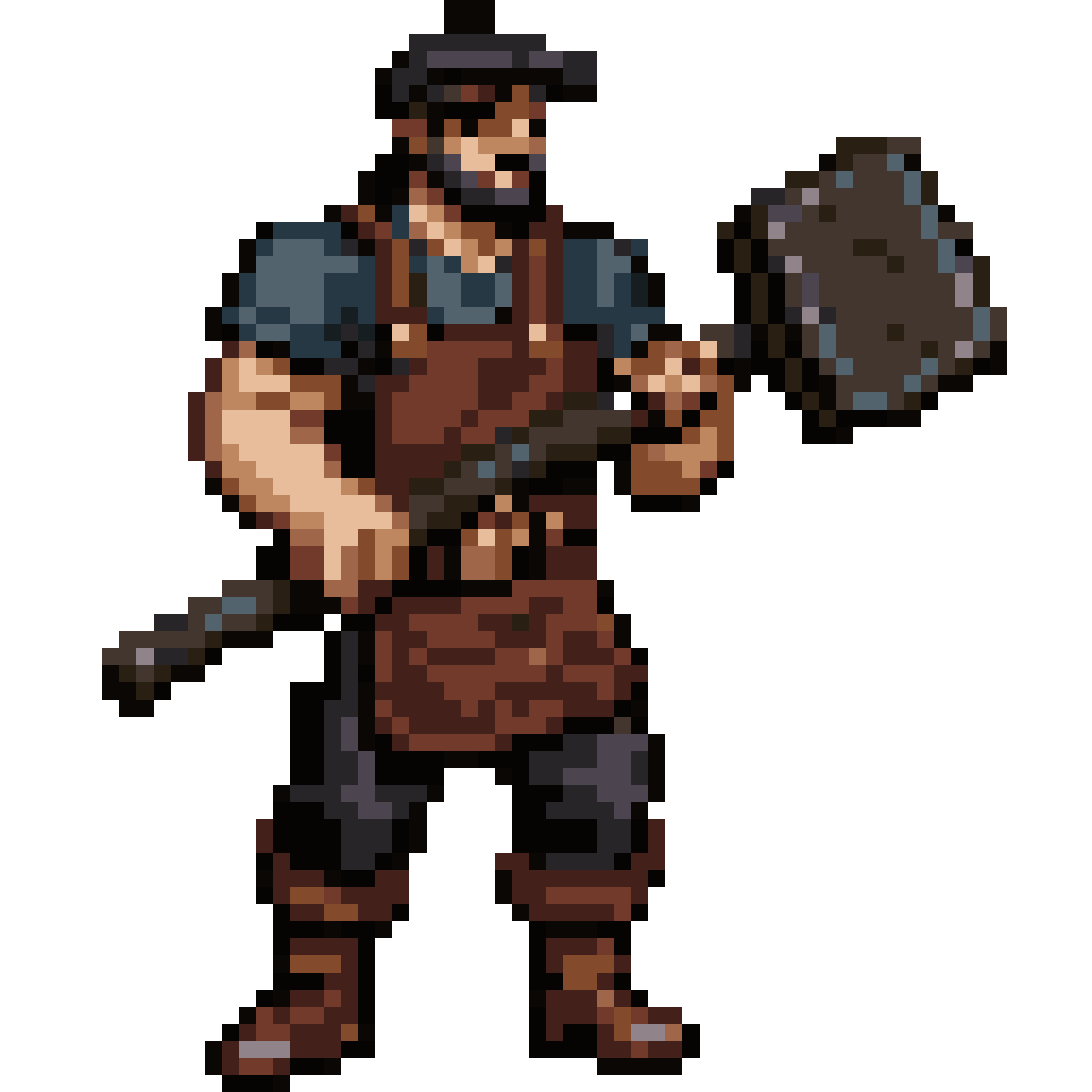 Victorian circus stagehand pixel art