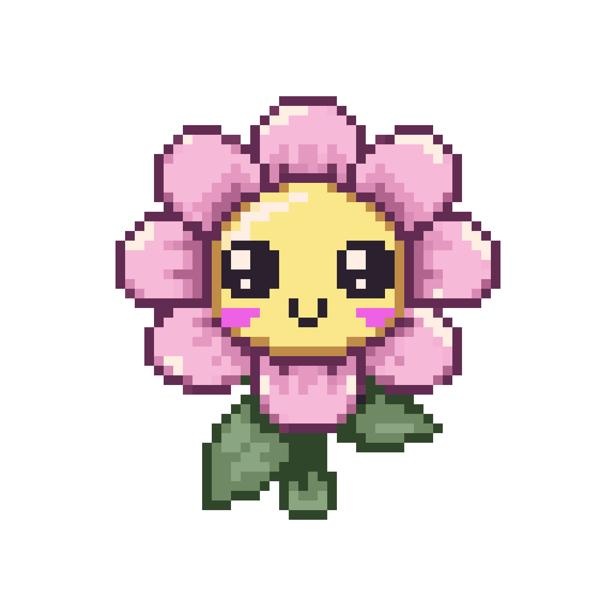 Kawaii idle flower pixel art