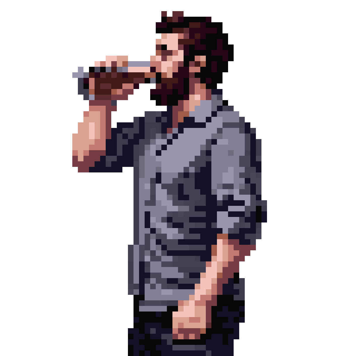 alcoholic man pixel art