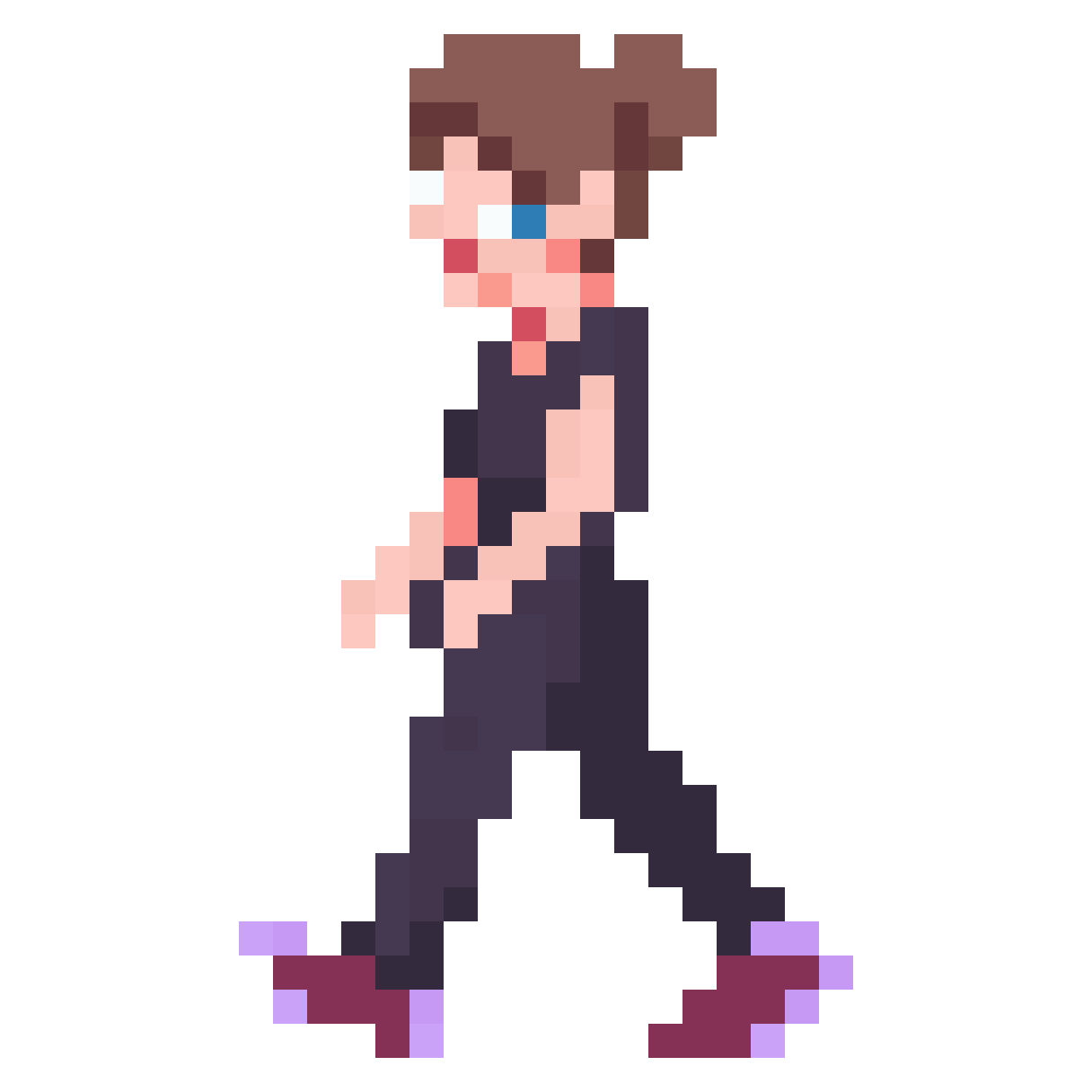 Walking Character in Match Style pixel art