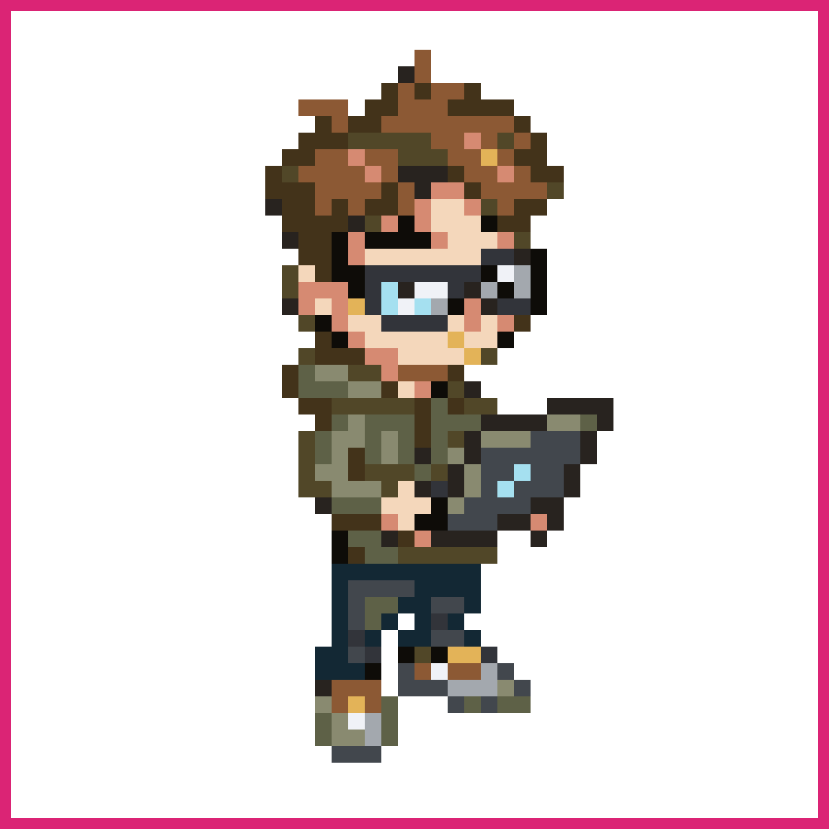 chibi programmer with oversized glasses | Sprite-AI
