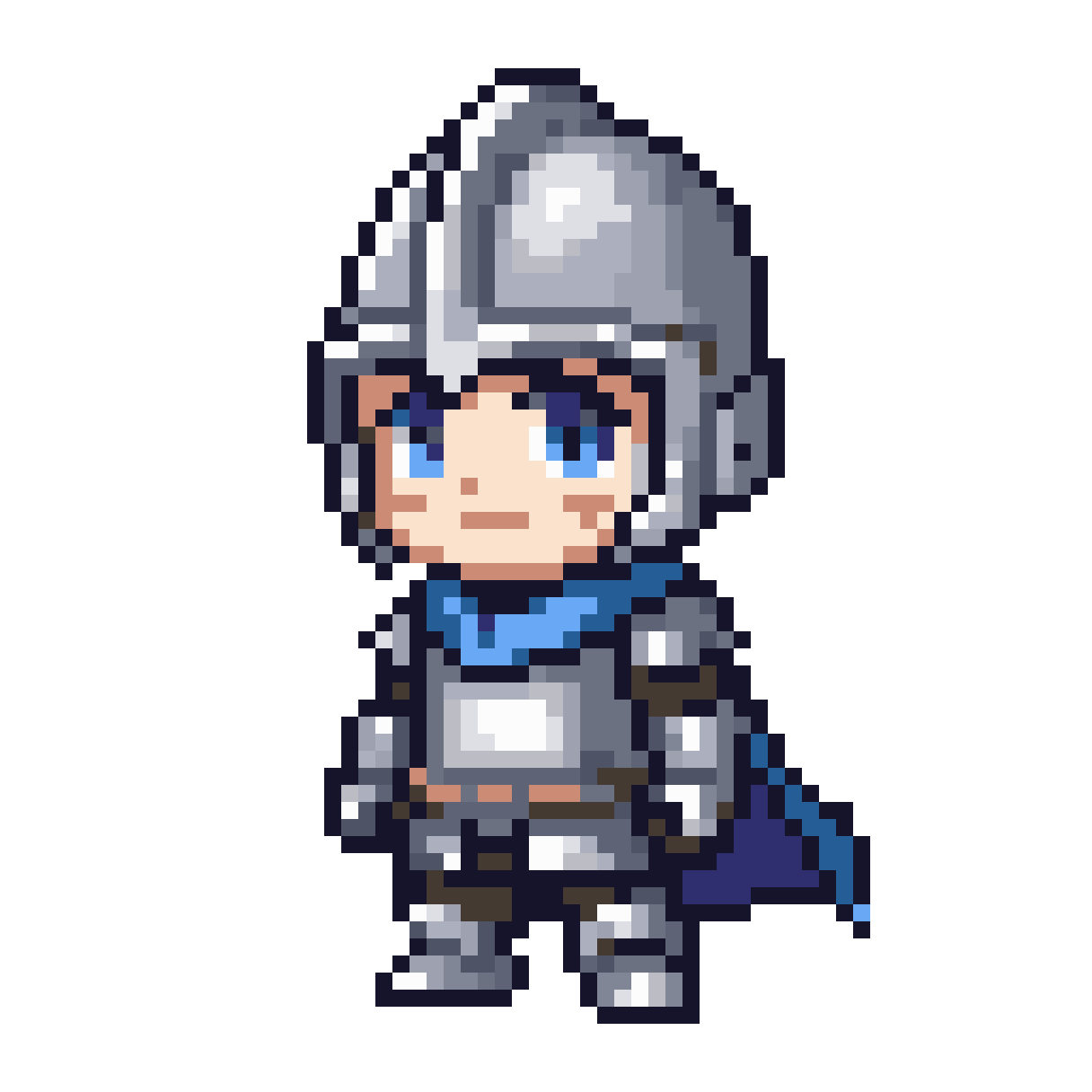 Cute knight character pixel art