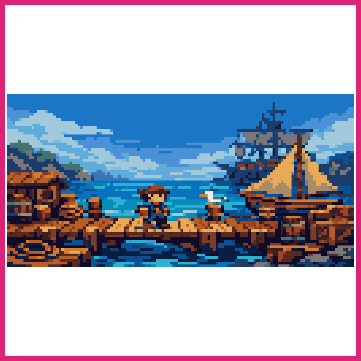 simple wooden ship dock | Sprite-AI