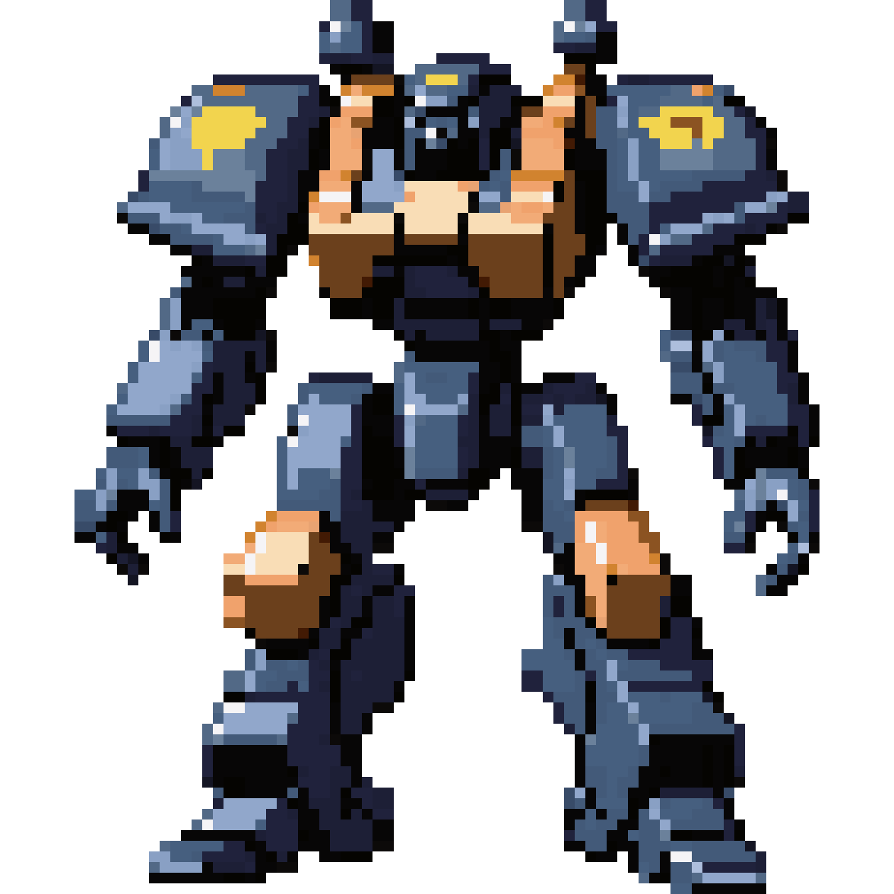 Battletech capital-sized mech pixel art
