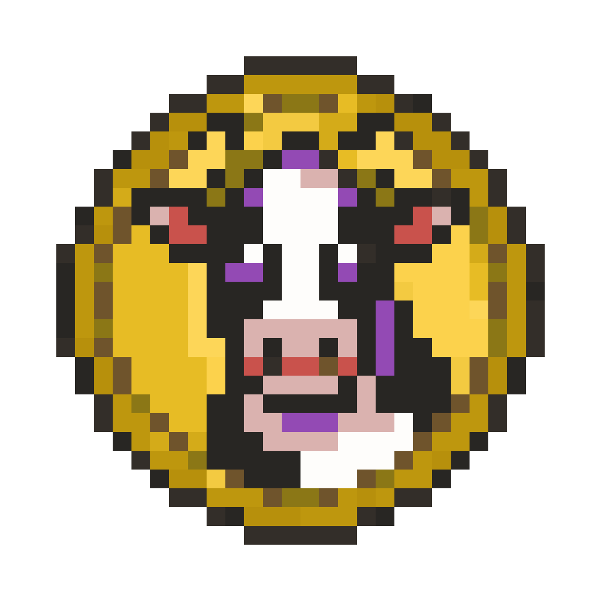 Smiling cow coin pixel art
