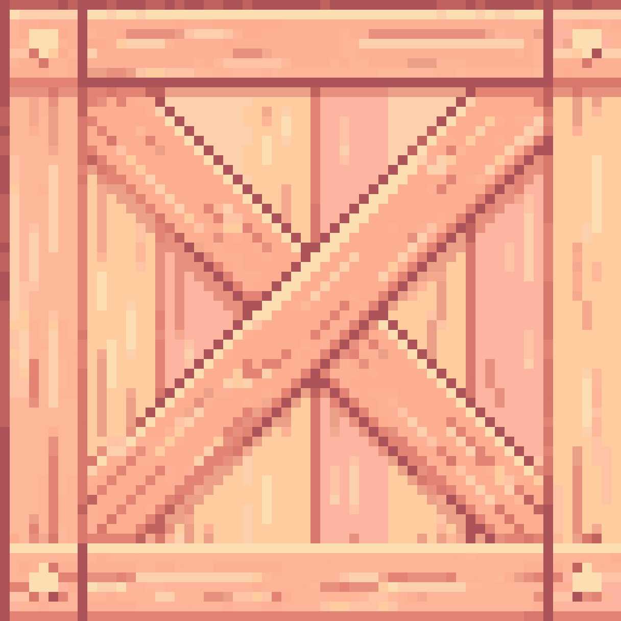 Stylized wooden crate texture pixel art