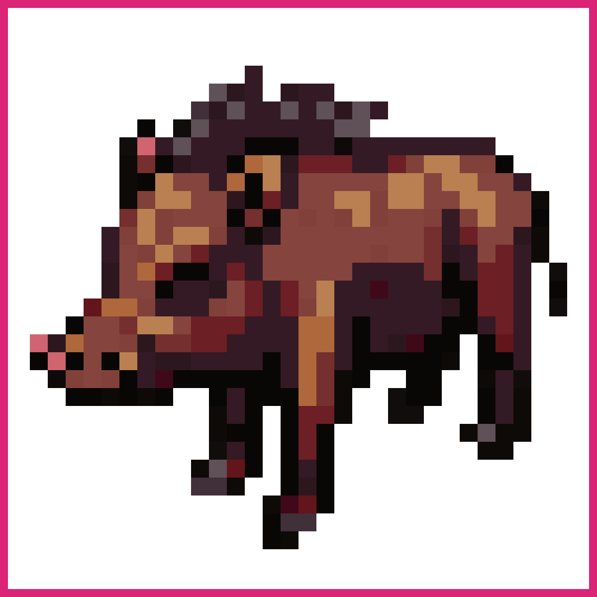 thornback brown boar, 2.5D pixel art platformer. | Sprite-AI